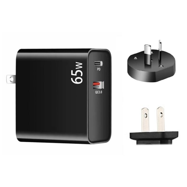 SYA001826101A-1.jpg PD-65W USB-C / Type-C + QC3. 0 USB Laptop Charging Adapter, AU Plug / US Plug, AU Plug / US Plug