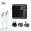 SYA001826701A-1.jpg PD-65W USB-C / Type-C + QC3. 0 USB Laptop Charging Adapter + 2m USB-C / Type-C to USB-C / Type-C Data Cable Set, EU Plug / AU Plug / US Plug / UK Plug, USB-C / Type-C Cable, EU Plug / AU Plug / US Plug / UK Plug