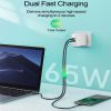 SYA001827501_B3.jpg PD-65W USB-C / Type-C + QC3. 0 USB Laptop Charging Adapter + 1.8m USB-C / Type-C to MagSafe 2 / T Head Data Cable, EU Plug / US Plug, MagSafe 2 / T Cable, EU Plug / US Plug