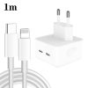 SYA0018448.jpg PD 35W Dual USB-C / Type-C Ports Charger with 1m Type-C to 8 Pin Data Cable, EU Plug