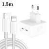 SYA001874101-1.jpg PD 35W Dual USB-C / Type-C Ports Charger with Type-C to 8 Pin Data Cable, EU Plug, EU Plug + 1.5m 8 Pin Cable, EU Plug + 2m 8 Pin Cable