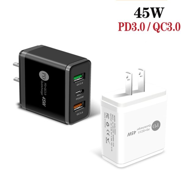 SYA001931801_B1.jpg 45W PD3.0 + 2 x QC3.0 USB Multi Port Quick Charger, US Plug, US Plug
