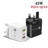 SYA001932101_B1.jpg 45W PD3.0 + 2 x QC3.0 USB Multi Port Quick Charger, UK Plug, UK Plug