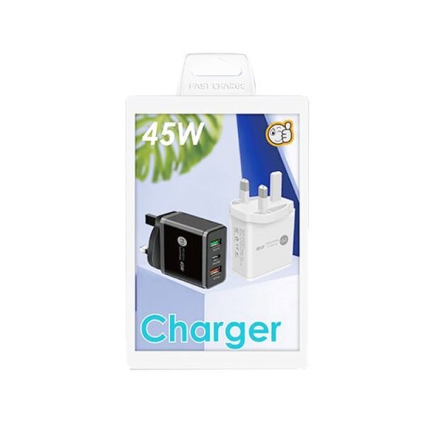 SYA001932101_B6.jpg 45W PD3.0 + 2 x QC3.0 USB Multi Port Quick Charger, UK Plug, UK Plug
