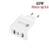 SYA001932501A_1.jpg 45W PD3.0 + 2 x QC3.0 USB Multi Port Charger with Type-C to 8 Pin Cable, EU Plug, EU Plug + Type-C to 8 Pin Cable