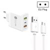 SYA001933901A-1.jpg 45W PD25W + 2 x QC3.0 USB Multi Port Charger with USB to Micro USB Cable, EU Plug, EU Plug + USB to Micro USB Cable