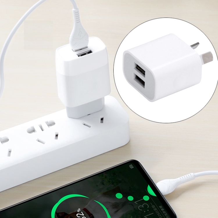 Mini Dual Port USB Charger with USB to 8 Pin Data Cable, AU Plug 6 Mini Dual Port USB Charger with USB to 8 Pin Data Cable, AU Plug - Image 6