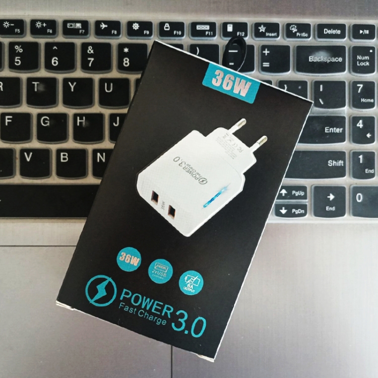 36W Dual Port QC3.0 USB Mobile Phone Charger Dual 18W Output, EU Plug, EU Plug 7 36W Dual Port QC3.0 USB Mobile Phone Charger Dual 18W Output, EU Plug, EU Plug - Image 7