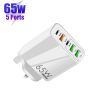 SYA001973701A_1.jpg 65W Dual PD Type-C + 3 x USB Multi Port Charger for Phone and Tablet PC, UK Plug, UK Plug