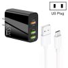 SYA001975801A-1.jpg 65W Dual PD Type-C + 3 x USB Multi Port Charger with 3A USB to Type-C Data Cable, US Plug, US Plug + USB to Type-C Cable