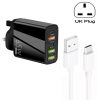 SYA001976001A-1.jpg 65W Dual PD Type-C + 3 x USB Multi Port Charger with 3A USB to Type-C Data Cable, UK Plug, UK Plug + USB to Type-C Cable