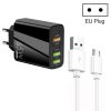 SYA001976601A-1.jpg 65W Dual PD Type-C + 3 x USB Multi Port Charger with 3A USB to Micro USB Data Cable, EU Plug, EU Plug + USB to Micro USB Cable