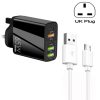 SYA001976701A-1.jpg 65W Dual PD Type-C + 3 x USB Multi Port Charger with 3A USB to Micro USB Data Cable, UK Plug, UK Plug + USB to Micro USB Cable