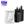 SYA001976701_B1.jpg 65W Dual PD Type-C + 3 x USB Multi Port Charger with 3A USB to Micro USB Data Cable, UK Plug, UK Plug + USB to Micro USB Cable