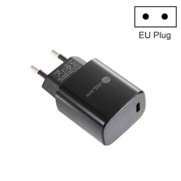 SYA002075501A-1.jpg PD11 Mini Single Port PD3.0 USB-C / Type-C 20W Fast Charger for iPhone / iPad Series, EU Plug, EU Plug