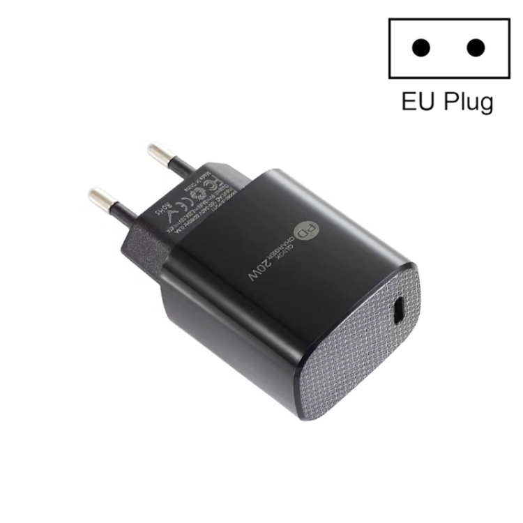 PD11 Mini Single Port PD3.0 USB-C / Type-C 20W Fast Charger for iPhone / iPad Series, EU Plug, EU Plug 1 PD11 Mini Single Port PD3.0 USB-C / Type-C 20W Fast Charger for iPhone / iPad Series, EU Plug, EU Plug