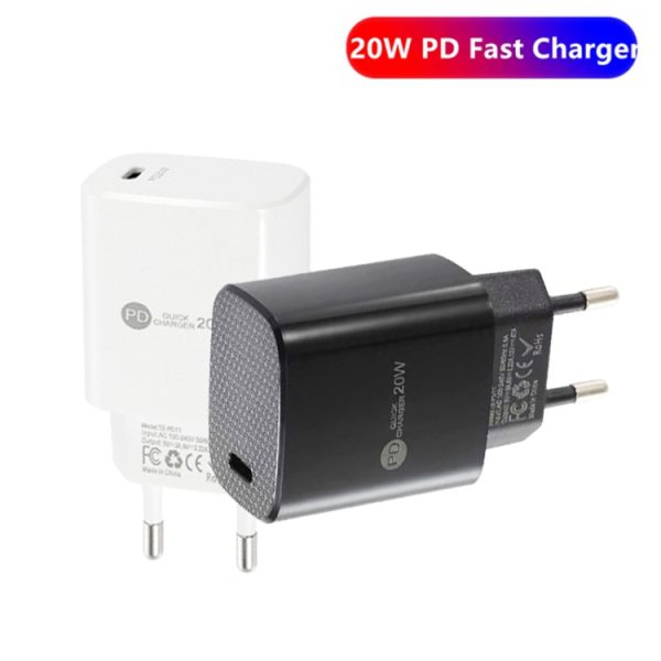 SYA002075501_B1.jpg PD11 Mini Single Port PD3.0 USB-C / Type-C 20W Fast Charger for iPhone / iPad Series, EU Plug, EU Plug