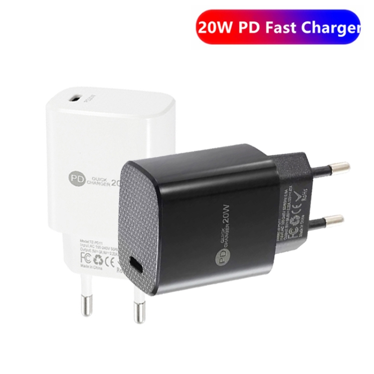 PD11 Mini Single Port PD3.0 USB-C / Type-C 20W Fast Charger for iPhone / iPad Series, EU Plug, EU Plug 3 PD11 Mini Single Port PD3.0 USB-C / Type-C 20W Fast Charger for iPhone / iPad Series, EU Plug, EU Plug - Image 3