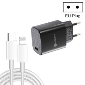 PD11 Single PD3.0 USB-C / Type-C 20W Fast Charger with 1m Type-C to 8 Pin Data Cable, EU Plug, EU Plug + Type-C to 8 Pin Cable