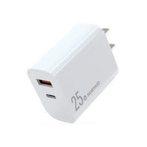 NORTHJO NOPD2502 PD 25W USB-C/Type-C + QC 3.0 USB Dual Ports Fast Charger, US Plug, EU Plug, UK Plug, AU Plug