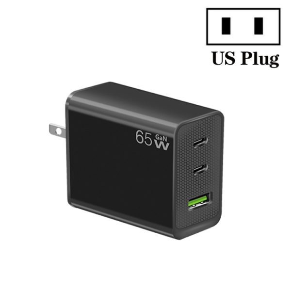 SYA002257301A-1.jpg GaN PD65W Type-C x 2 + USB3.0 Laptop Adapter for Apple MacBook Series ,US Plug