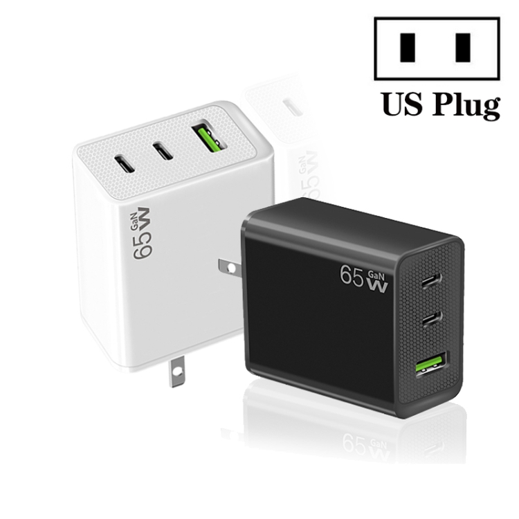 GaN PD65W Type-C x 2 + USB3.0 Laptop Adapter for Apple MacBook Series ,US Plug 3 GaN PD65W Type-C x 2 + USB3.0 Laptop Adapter for Apple MacBook Series ,US Plug - Image 3