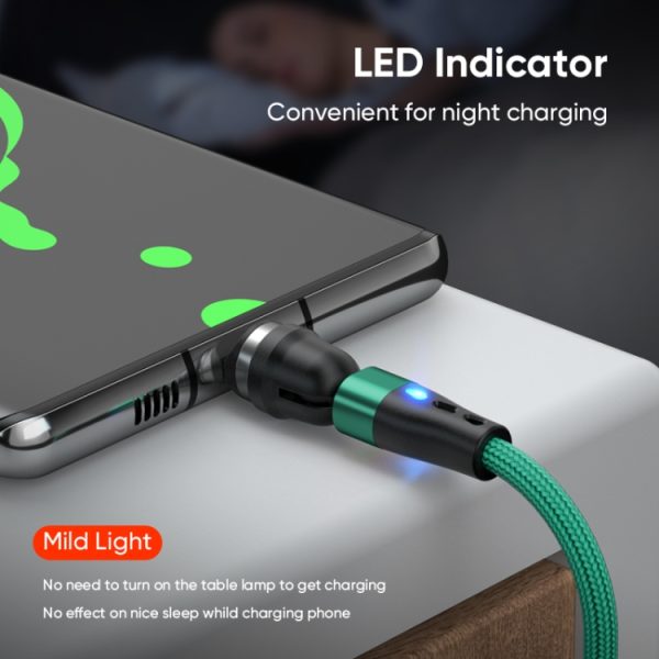 SYA0022855_B10.jpg ENKAY PD60W Type-C to Type-C / 8 Pin / Micro USB Magnetic 540 Degrees Rotating Fast Charging Cable, 1m, 2m