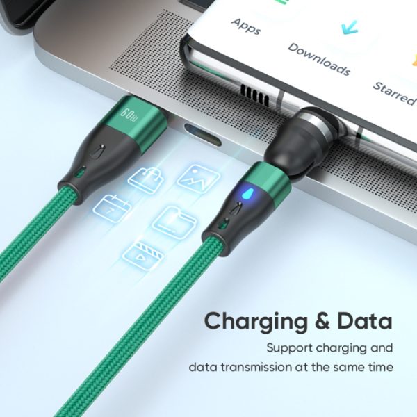 SYA0022855_B3.jpg ENKAY PD60W Type-C to Type-C / 8 Pin / Micro USB Magnetic 540 Degrees Rotating Fast Charging Cable, 1m, 2m