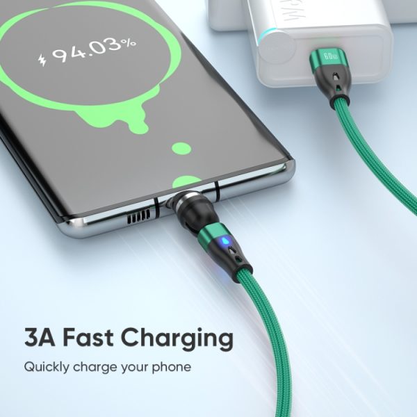 SYA0022855_B4.jpg ENKAY PD60W Type-C to Type-C / 8 Pin / Micro USB Magnetic 540 Degrees Rotating Fast Charging Cable, 1m, 2m