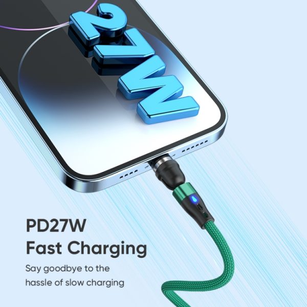 SYA0022855_B5.jpg ENKAY PD60W Type-C to Type-C / 8 Pin / Micro USB Magnetic 540 Degrees Rotating Fast Charging Cable, 1m, 2m