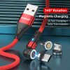 SYA0022857_B1.jpg ENKAY 3 in 1 3A USB to Type-C / 8 Pin / Micro USB Magnetic 540 Degrees Rotating Fast Charging Cable, 1m, 2m