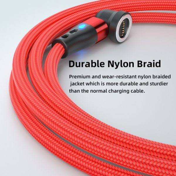 SYA0022857_B7.jpg ENKAY 3 in 1 3A USB to Type-C / 8 Pin / Micro USB Magnetic 540 Degrees Rotating Fast Charging Cable, 1m, 2m