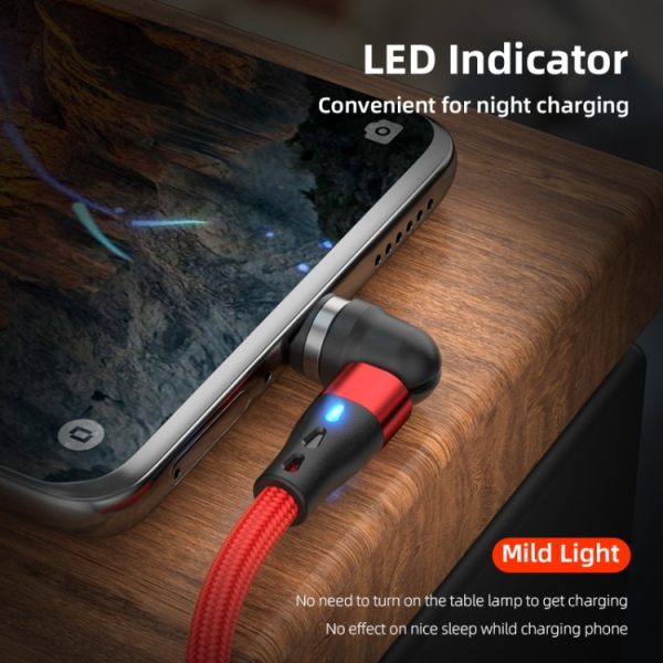 SYA0022857_B9.jpg ENKAY 3 in 1 3A USB to Type-C / 8 Pin / Micro USB Magnetic 540 Degrees Rotating Fast Charging Cable, 1m, 2m