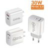 SYA0023053_B1.jpg PD30W USB-C / Type-C + QC3.0 USB Dual Port Charger, EU Plug, US Plug, AU Plug