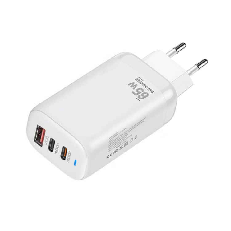 TE-65W GaN PD65W Dual USB-C+USB-A Laptop / Tablet Adapter,EU Plug, EU Plug 1 TE-65W GaN PD65W Dual USB-C+USB-A Laptop / Tablet Adapter,EU Plug, EU Plug
