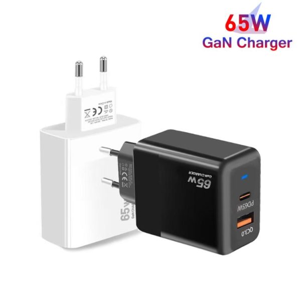 SYA0028523_B1.jpg GaN PD 45W + QC3.0 USB Fully Compatible Protocol Charger,EU Plug, EU Plug