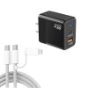 SYA002873701A-1.jpg PD41 GaN PD 45W + USB Charger with USB-C to USB-C / 8 Pin Data Cable for iPho...