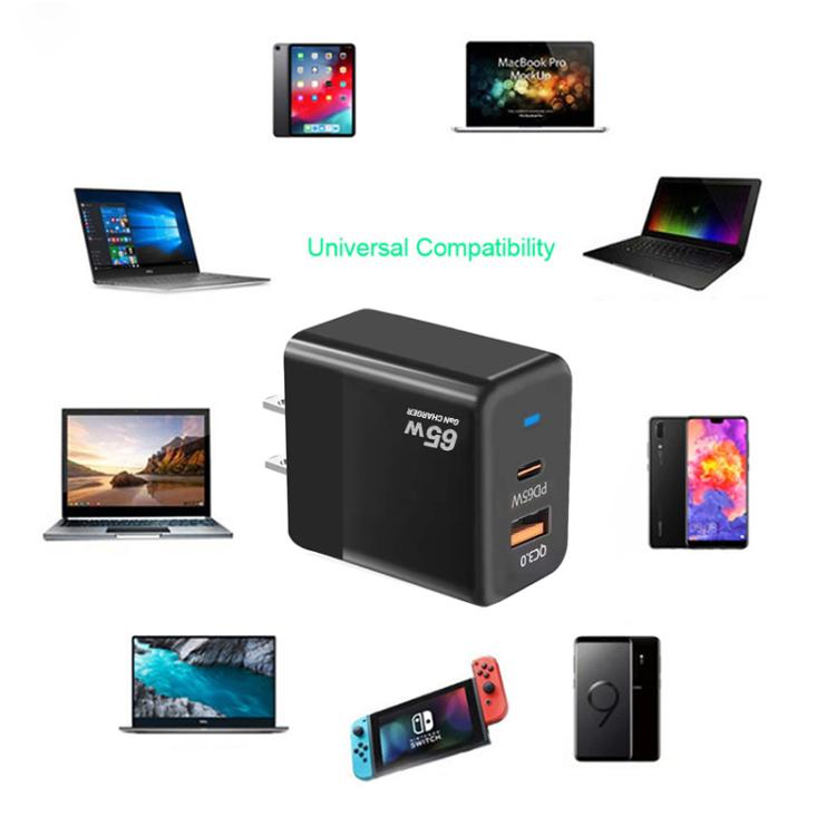 PD41 GaN PD 45W + USB Charger with USB-C to USB-C / 8 Pin Data Cable for iPhone, US Plug, US Plug 8 PD41 GaN PD 45W + USB Charger with USB-C to USB-C / 8 Pin Data Cable for iPhone, US Plug, US Plug - Image 8