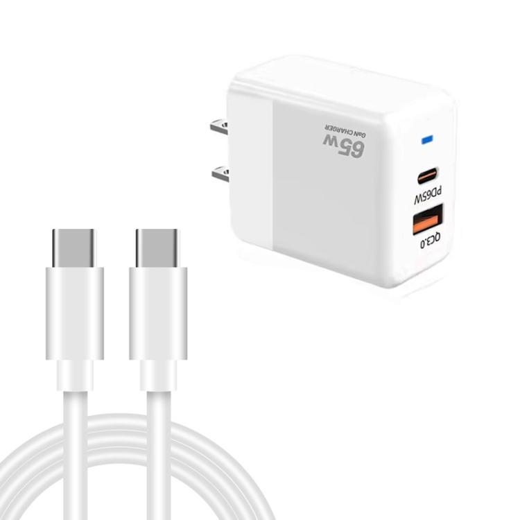 PD41 GaN PD 45W + USB Charger with Type-C to Type-C Data Cable , US Plug, UK Plug 1 PD41 GaN PD 45W + USB Charger with Type-C to Type-C Data Cable , US Plug, UK Plug