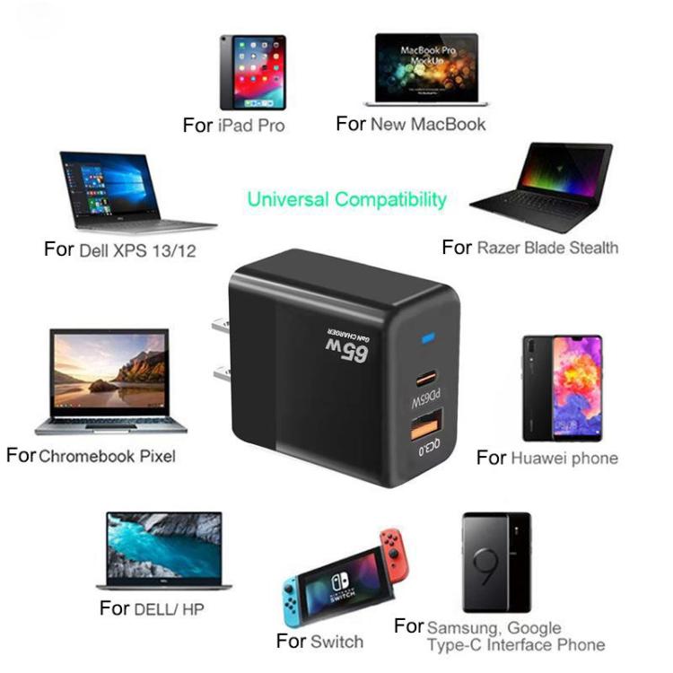 PD41 GaN PD 45W + USB Charger with Type-C to Type-C Data Cable , US Plug, UK Plug 5 PD41 GaN PD 45W + USB Charger with Type-C to Type-C Data Cable , US Plug, UK Plug - Image 5