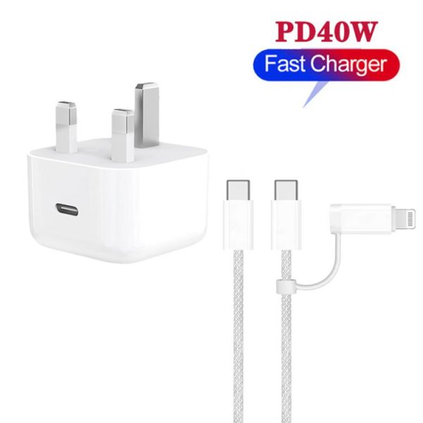 SYA0031602_1.jpg A3365 PD40W USB-C / Type-C Charger with Type-C to Type-C / 8 Pin Data Cable, ...
