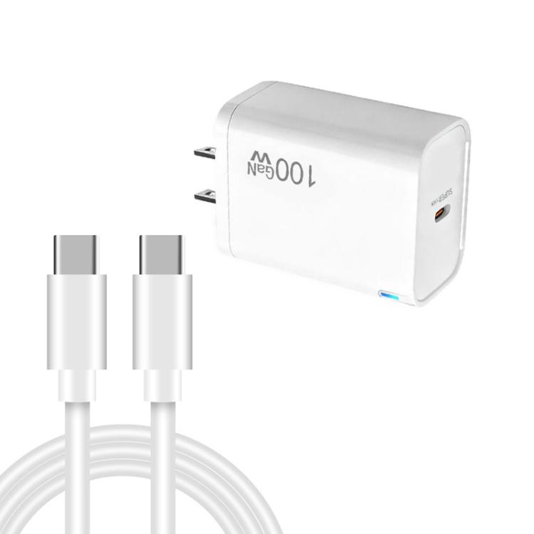 TE-PD46 GaN 100W PD 45W Fully Compatible Charger with Type-C to Type-C Data Cable,US Plug 1 TE-PD46 GaN 100W PD 45W Fully Compatible Charger with Type-C to Type-C Data Cable,US Plug