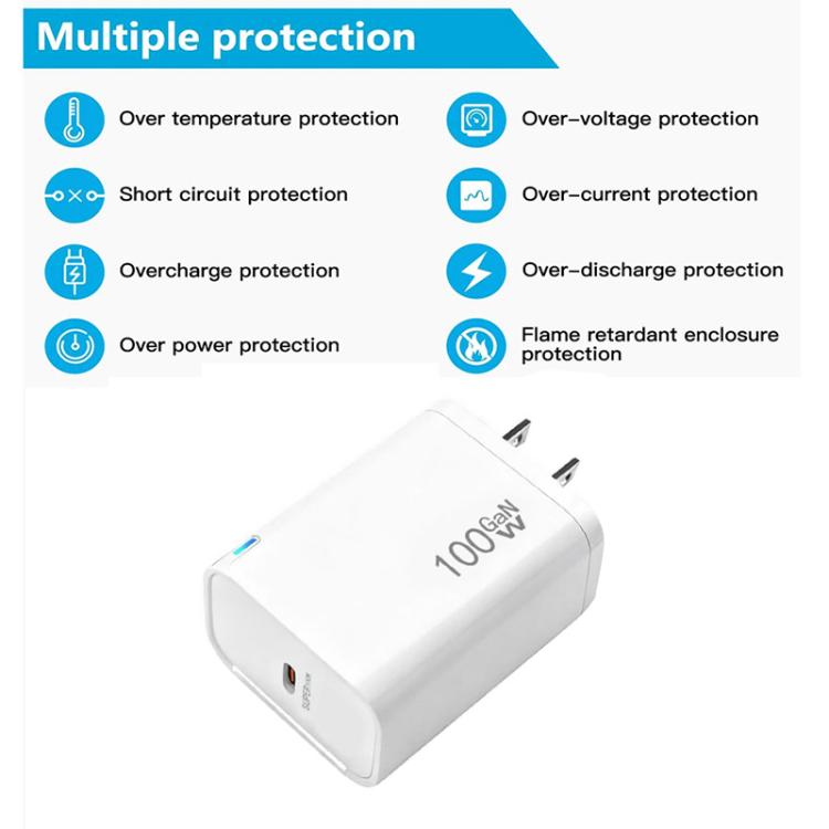 TE-PD46 GaN 100W PD 45W Fully Compatible Charger with Type-C to Type-C Data Cable,US Plug 5 TE-PD46 GaN 100W PD 45W Fully Compatible Charger with Type-C to Type-C Data Cable,US Plug - Image 5