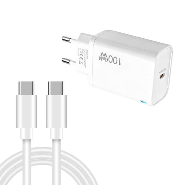 TE-PD46 GaN 100W PD 45W Fully Compatible Charger with Type-C to Type-C Data C...