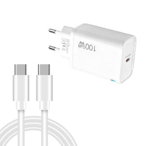 TE-PD46 GaN 100W PD 45W Fully Compatible Charger with Type-C to Type-C Data Cable,EU Plug