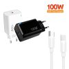 TE-PD46 GaN 100W PD 45W Fully Compatible Charger with Type-C to Type-C Data C...