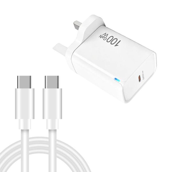 TE-PD46 GaN 100W PD 45W Fully Compatible Charger with Type-C to Type-C Data C...