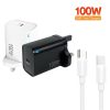 TE-PD46 GaN 100W PD 45W Fully Compatible Charger with Type-C to Type-C Data C...