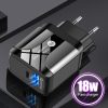 TBD0563482801_B1.jpg 18W PD + QC 3.0 Fast Charge Travel Charger Power Adapter With LED Indication Function, EU Plug Black, US Plug Black, UK Plug Black, EU Plug White, US Plug White, UK Plug White