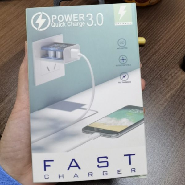 TBD0563482801_B7.jpg 18W PD + QC 3.0 Fast Charge Travel Charger Power Adapter With LED Indication Function, EU Plug Black, US Plug Black, UK Plug Black, EU Plug White, US Plug White, UK Plug White